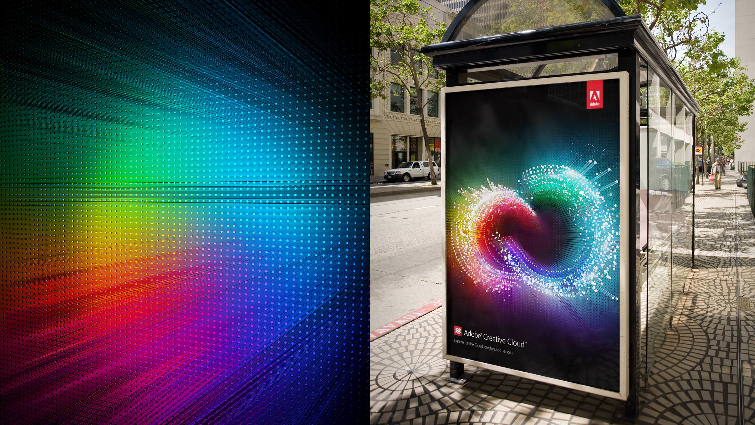 Adobe Creative Cloud with Texture on Bus Shelter Poster