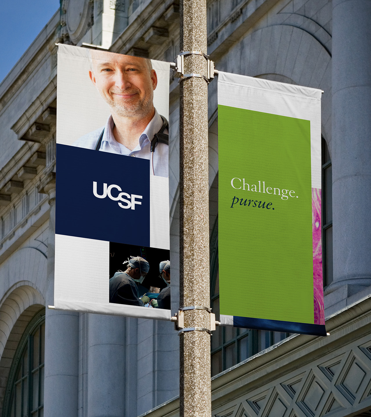 UCSF Brand Application - Pole Banners