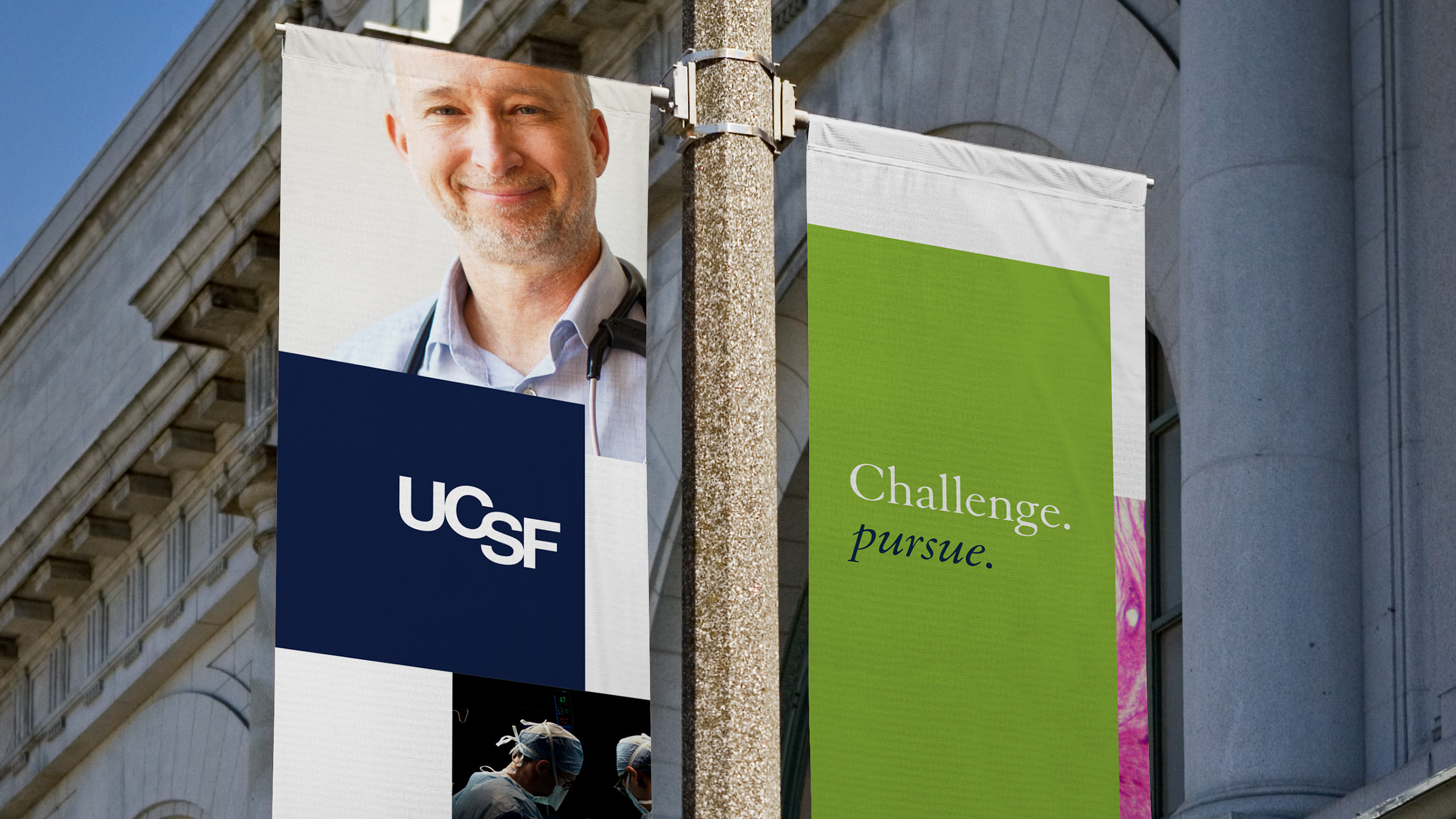 UCSF Brand Application - Pole Banners
