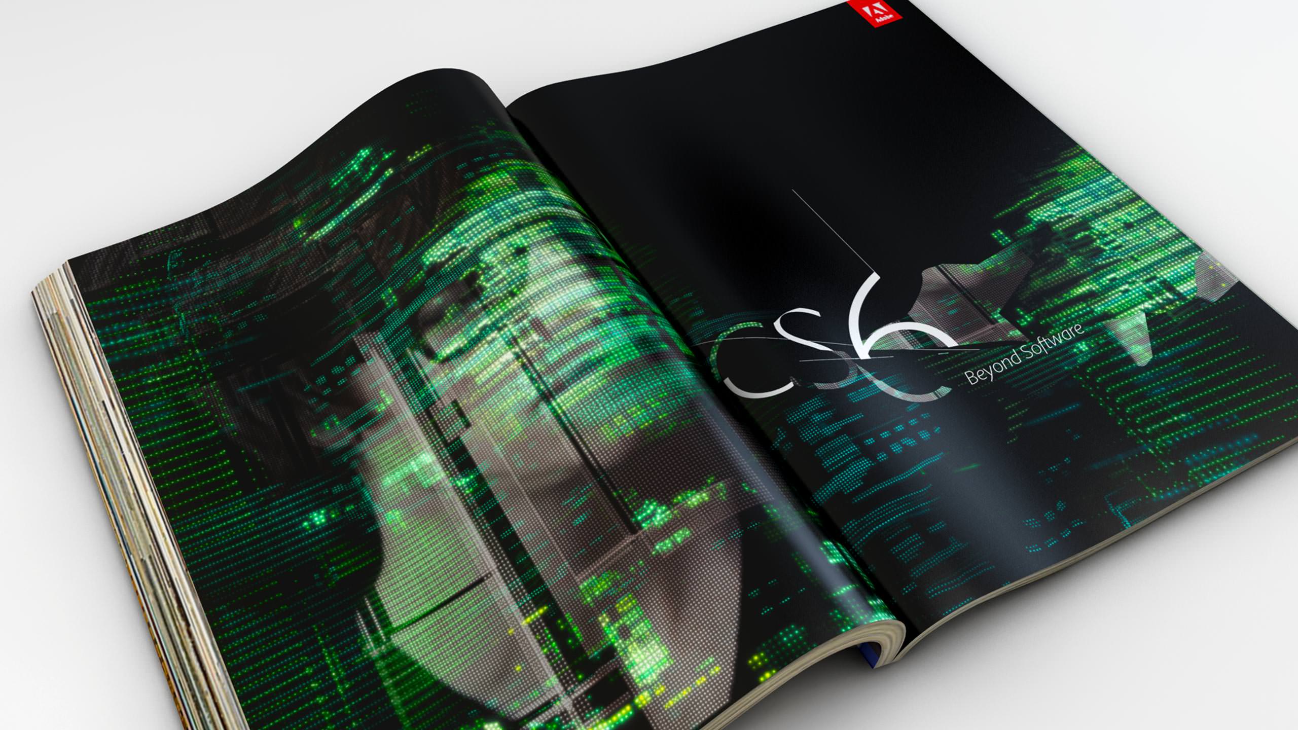 Adobe CS6 Dreamweaver campaign in application of magazine spread