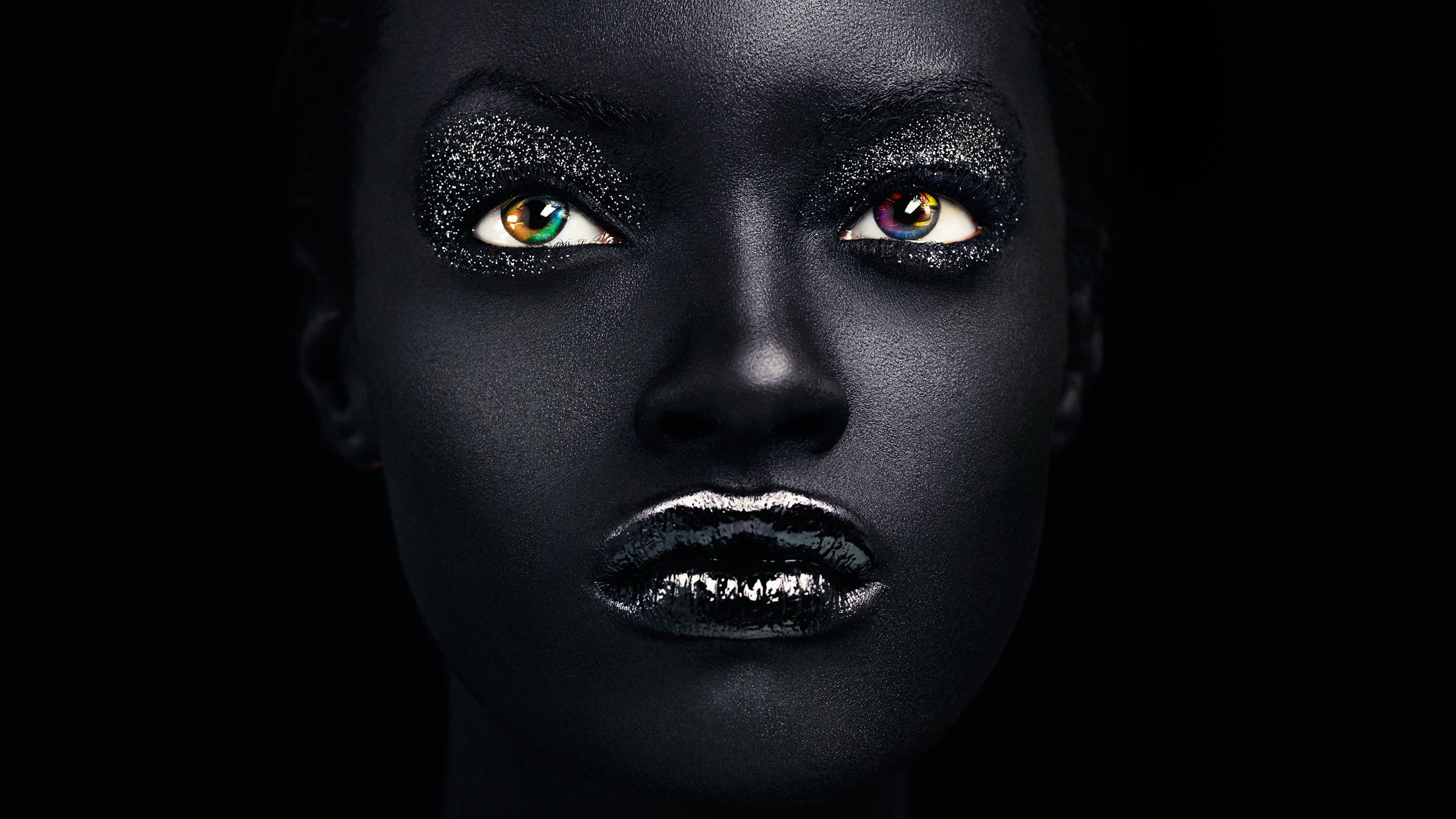 Adobe CS6 Hero Face of Black Woman, White eyes